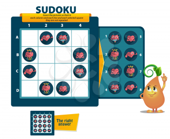 Sudoku game for children and adults. educational game for kids, puzzle. development of logic, iq