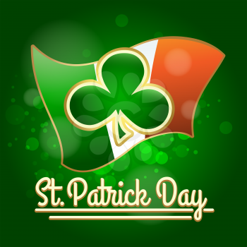 Shamrock against Irish flag. St. Patrick's Day Design.