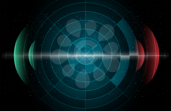 Abstract astronomic futuristic background with polar grid.