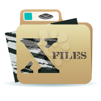 illustration of X files folder icon with inexplicable and mysterious material inside