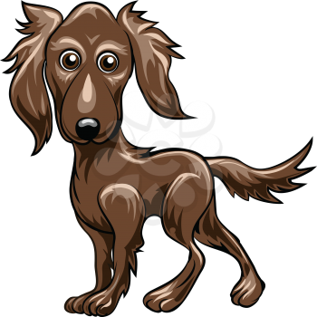 Funny illustration with retriever drawn in cartoon style