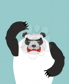 Angry Panda bear. Vector illustration