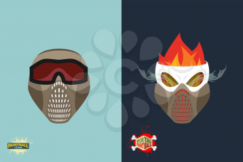 paintball helmet and mask. scary skull with smoke. Mortal paintball