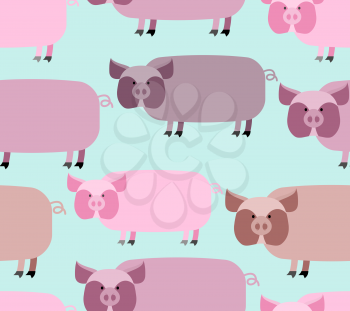 Pig seamless pattern. Background of animals. A herd of pigs Farm animal. Vector illustration
