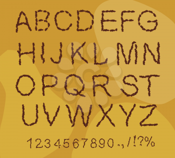 Shit font, letters of shit. Brown color