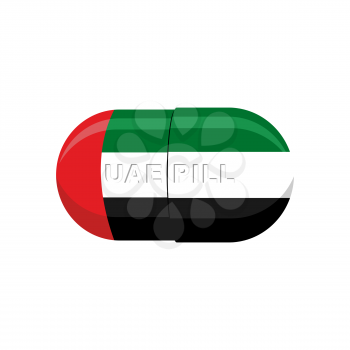 UAE patriotic pill. United Arab Emirates Capsule flag. Vector illustration medical Tablet
