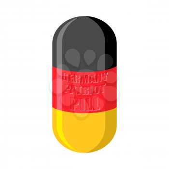 German patriotic pill. Germany Capsule flag. Vector illustration medical Tablet
