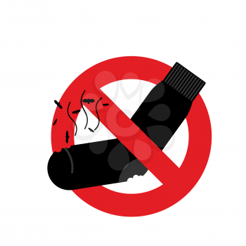 Ban dirty smelly socks. Mark is prohibited. Vector illustration

