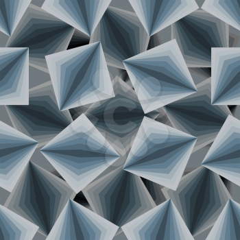 Cubic seamless pattern. 3d background of squares. Texture to fabric.
