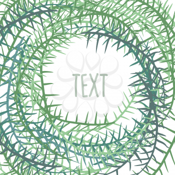 Plant frame with space for text. Algae in a circle. Vector illustration

