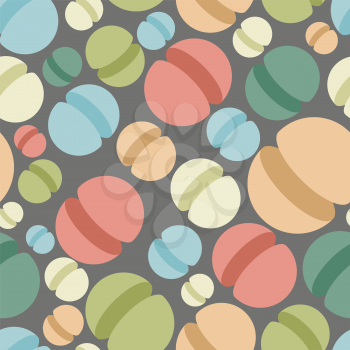 Sphere seamless pattern. Abstract geometric vector background. Hemisphere Space ornament