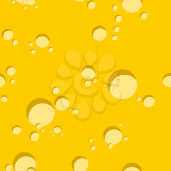 Cheese seamless texture . Vector illustration of  surface of  cheese. Pattern yellow dairy product with holes
