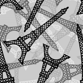 Eiffel Tower seamless pattern. Paris attractions 3d background. French Tower ornament. Main Architectural attraction in France.