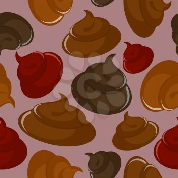 poop seamless pattern. Vector Brown background.
