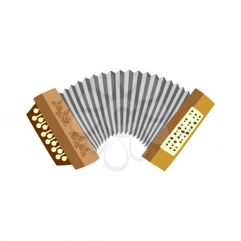 Accordion. Musical instrument  white background. Vector illustration.

