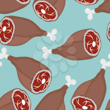 Ham seamless pattern. Meat Background. Vector illustration
