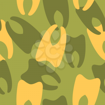 Military camouflage from teeth. Dental army texture for clothing. Protective seamless pattern.

