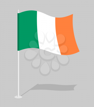 Flag of Ireland. Official national character of Irish State. Traditional Irish developing flag
