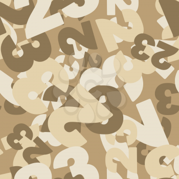 Military texture. 23 February seamless pattern. Camouflage for desert. Ornament for military. Protective pattern of numbers 23.

