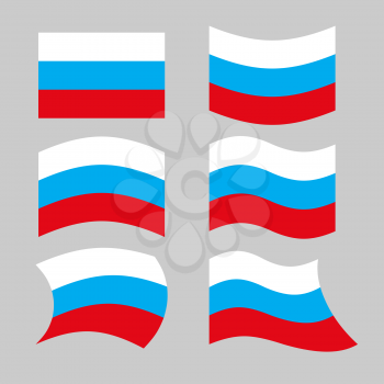  Flag Russia. Set of flags of Russian Federation in various forms. Developing Russian flag Government.

