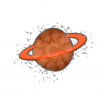 Saturn. Space planet. Rings of Saturn. Vector illustration
