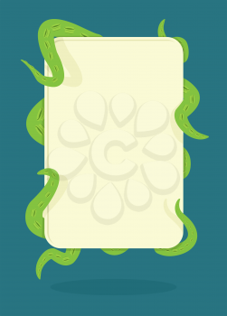 tentacles  Octopus hold frame for text. Vector illustration