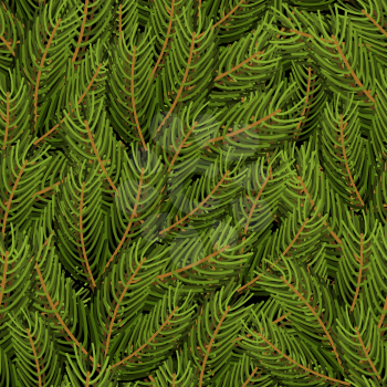 Spruce branch background. FIR branch seamless pattern.  Christmas tree branch texture. Natural ornament.
