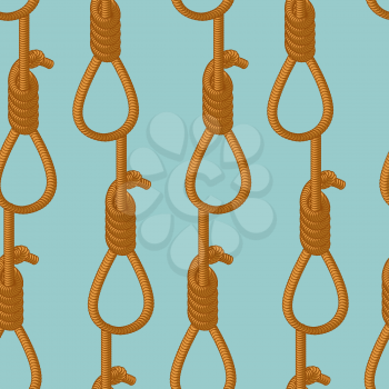 Hangman noose seamless pattern. Hangman texture. Background of the rope loop
