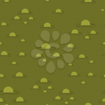 Swamp seamless pattern. Big green morass texture. Bubbles on background marsh mire