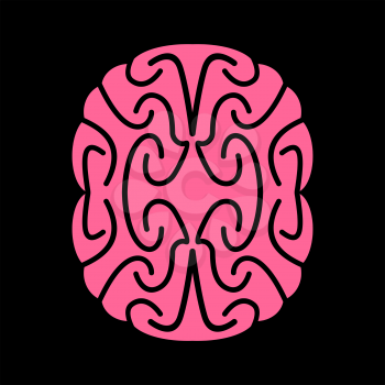 Abstract brain. Pink Brains on black background
