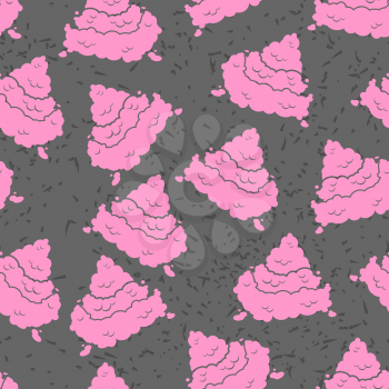Pink Turd seamless pattern. Pile of shit ornament. Poop texture. piece of excrement grunge background. fantasy Funny feces