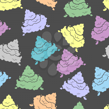Colorful seamless pattern shit. Piece of poop ornament. Multicolored texture turd. Background of stinking excrement

