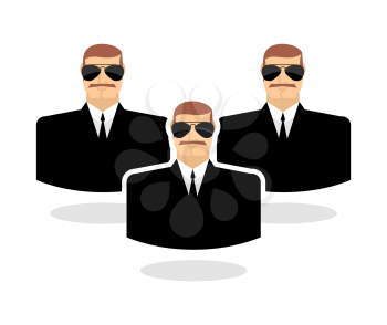 Security man Icon. guard. Bodyguards. Man in sunglasses and black suit
