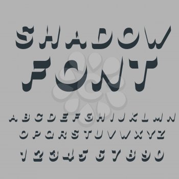 Shadow font. Set of letters of drop shadow. 3D letters of alphabet. silhouette ABC
