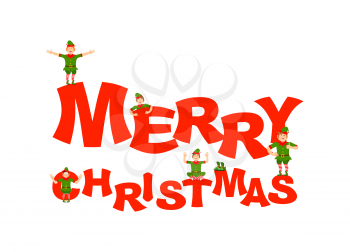 Merry Christmas. Santa Elf helper. happy Elves 
