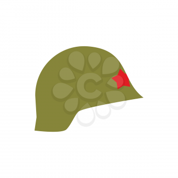 Retro military helmet isolated. Vintage Army cap on white background. Soldiers protection hat
