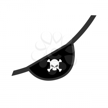 Eye patch isolated. Pirate accessory. skull Jolly Roger
