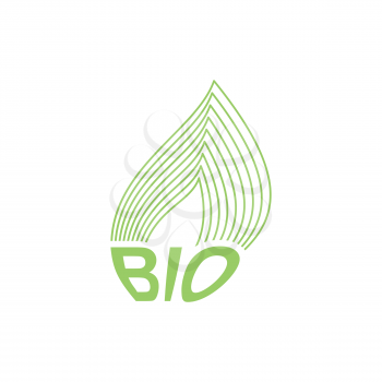 Green leaf bio emblem. Sign for natural product. Eco production logo
