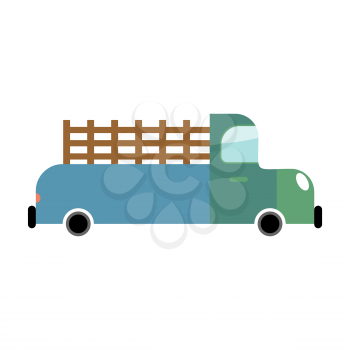 Truck isolated cartoon style. Transport on white background. Large Car 