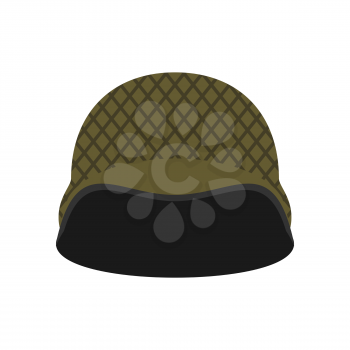 Military helmet isolated. Soldier protective hard hat on white background
