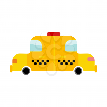Taxi cartoon style isolated. Transport on white background. Yellow Car  
