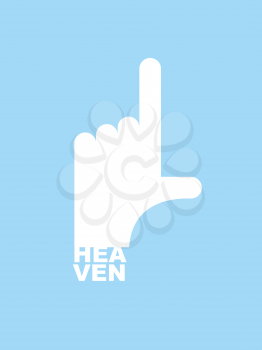 Heaven pointer hand. Focus on top. Pointing gesture god
