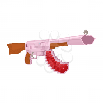 love Weapon isolated. Gunl ammunition heart on white background. Pink weapons
