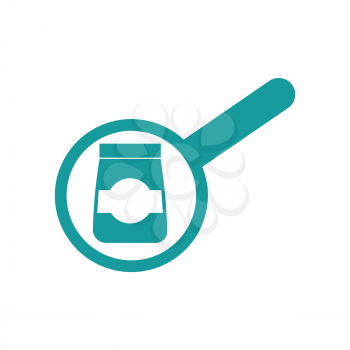 Goods Search sign. Magnifying glass and packaging. Business finance icon