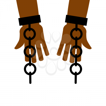 Emancipation from slavery. break free. Chains on slave hands. Release from bondage.
