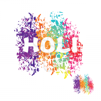 Holi celebration. Color stain from brush. Logo for Indian Holi holiday
