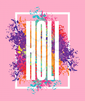 Holi celebration. Color stain from brush. Logo for Indian Holi holiday
