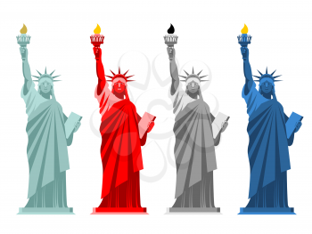 Statue of Liberty. Colorful attraction in America. Color options for USA national symbol. Monument of architecture in New York