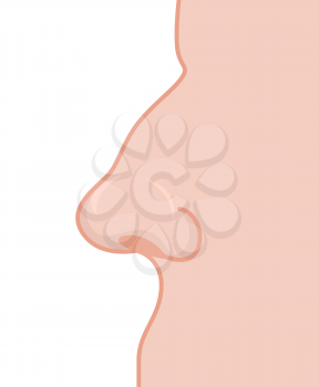 Nose profile. detail of mans face. Nostrils and transferred. Part of body
