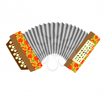 Accordion. Musical instrument  white background. Vector illustration.